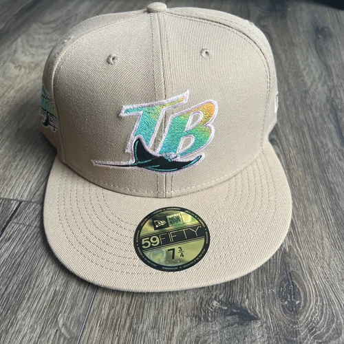 HAT CLUB EXCLUSIVE TAMPA BAY DEVIL RAYS SANDSTORM inaugural 1998 PINK TAN 7 3/4