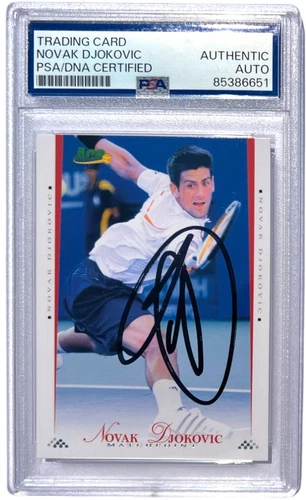 NOVAK DJOKOVIC SIGNED 2008 ACE AUTHENTIC MATCH POINT CARD #3 AUTO PSA/DNA