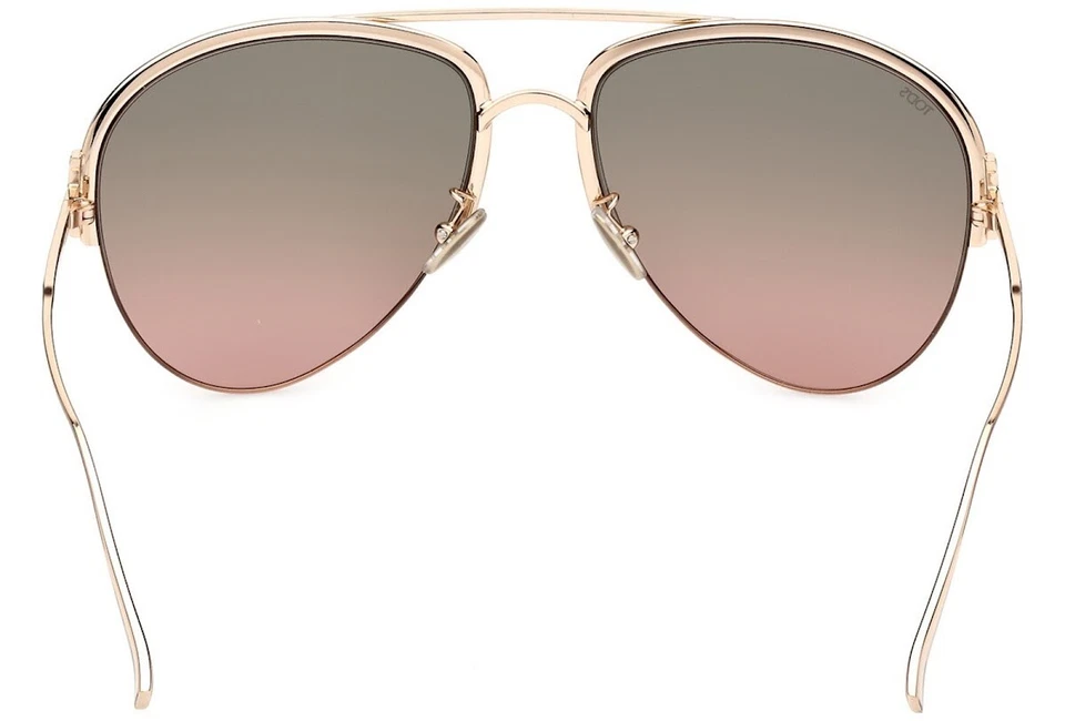 Gafas de sol Tod's TO312-H 28P oro amarillo aviador marco de metal 60-18-135 almohadillas para la nariz Foto 4 de 4