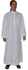Men's Saudi Style Dishdasha Thobe Daffah Arabian Caftan Easter Wear Fancy white