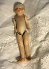 Antique German all bisque porcelain dollhouse doll, marked Germany- 4” Tall