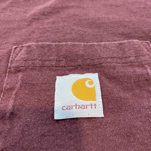Carhartt Shirt Long Sleeve Small K126 PRT Basic Workwear Pocket Distressed Grung - Picture 3 of 12