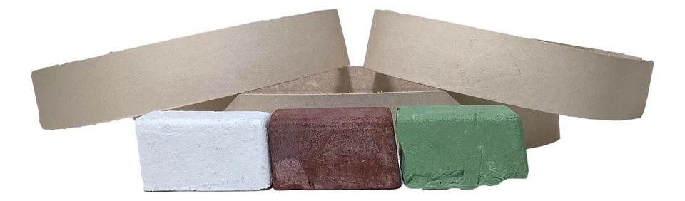 Paquete de 3 cinturones de cuero de 1" x 18" con compuestos verdes, blancos y marrones Foto 3 de 3