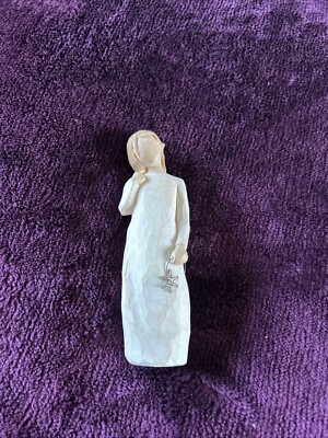 Willow Tree Remember geformte handbemalte Figur 2005 mit Drahtblume. Pre