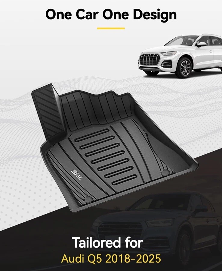 Alfombrillas 3W ajuste personalizado para Audi Q5/SQ5 2018-2023 2024 TPE todo tipo de clima Foto 2 de 4