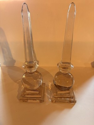 Pair Of Abstract Glass Sculptures Both Are 17 Inches Tall Absolutely Stunning
