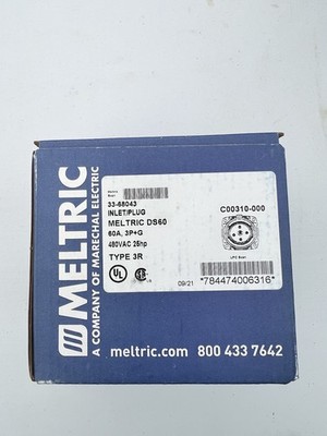 MELTRIC 33-68043 Inlet/plug DS 60A 3P+G 480VAC 25-HP TYPE 3R