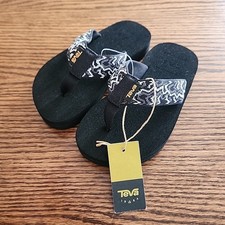 TEVA Youth Mush II Ravine Black Flip Flop Sandals - Little Kid Size 11 NEW