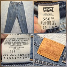 Vtg Y2k Levi s 550 Women's Denim Jeans Relaxed Fit Tapered Leg Sz 30x31 2000