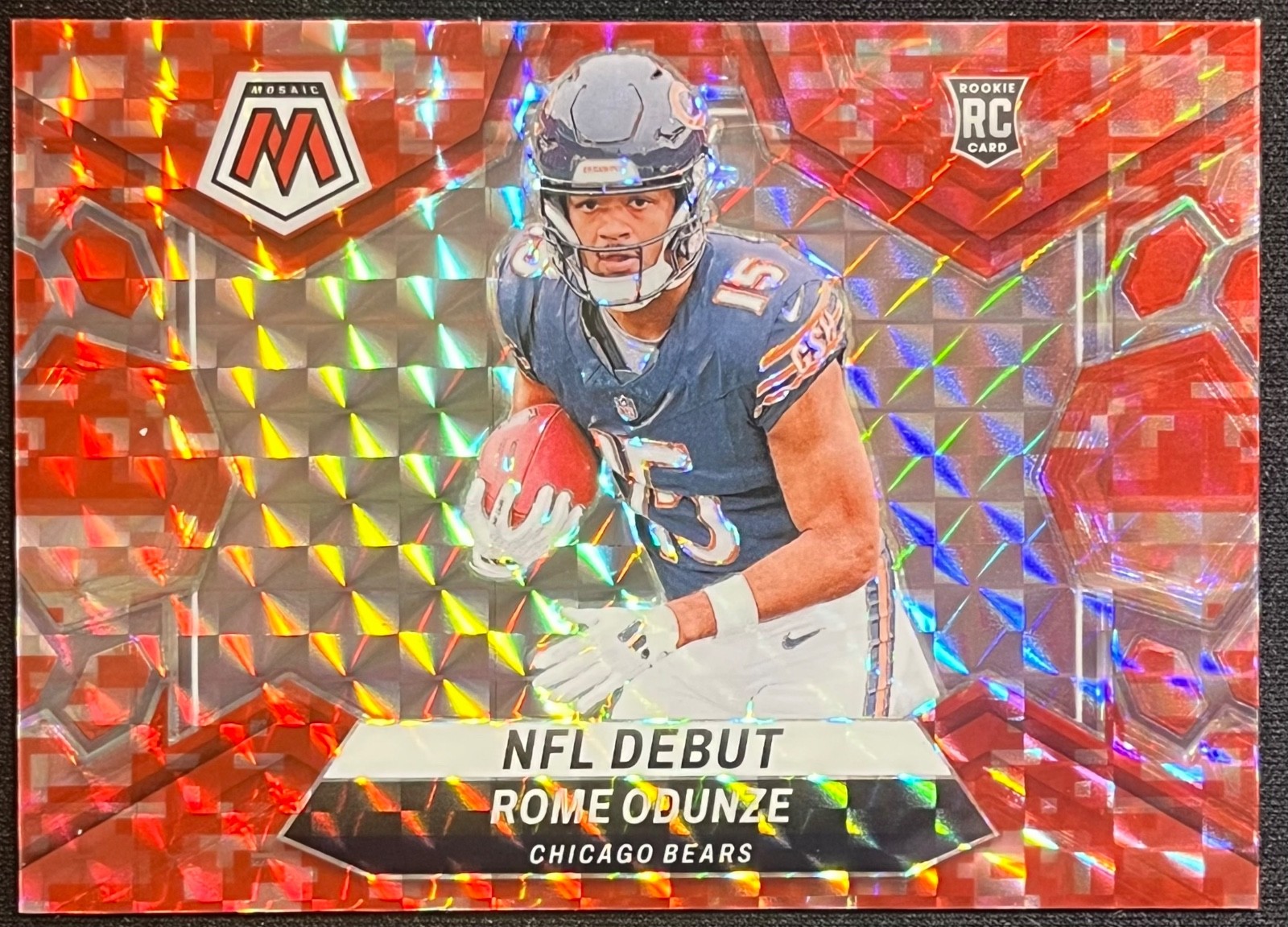 2024 Panini Mosaic - NFL Debut Rome Odunze #281 Red Camo Mosaic Prizm (RC)
