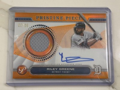 RILEY GREENE Orange /25 Pristine Pieces Relic Auto Tigers - 2024 Topps Pristine