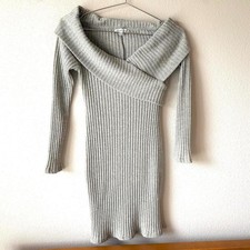 Charlotte Russe Gray Ribbed Sweater Dress Women's Small