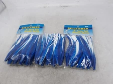 BILLFISHER 6" Tuna Tail Double Skirts 10 Pack - Blue/White - Lot of 3