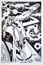 RARE~ Jack KIRBY/ SIGNED by J. SINNOTT Silver Surfer POSTER 1980's