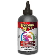 Unicorn SPiT 5771010 Gel Stain and Glaze, Midnight's Blackness 8.0 FL OZ Bottle