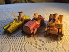 Vintage Corgi Flintstone Diecast cars. Fred Barney Rubble & Wilma. playworn