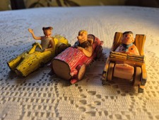 Vintage Corgi Flintstone Diecast cars. Fred Barney Rubble & Wilma. playworn