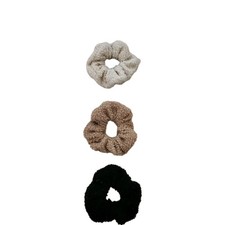 Trio Of Boucle Hair Scrunchies