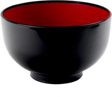 Japanese plastic ramen bowl black red lacquered noodle soup 38 oz bpa free