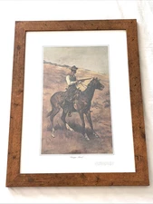 Frederic Remington Framed Print "Danger Ahead" 20 x 26 Western Cowboy Lithograph