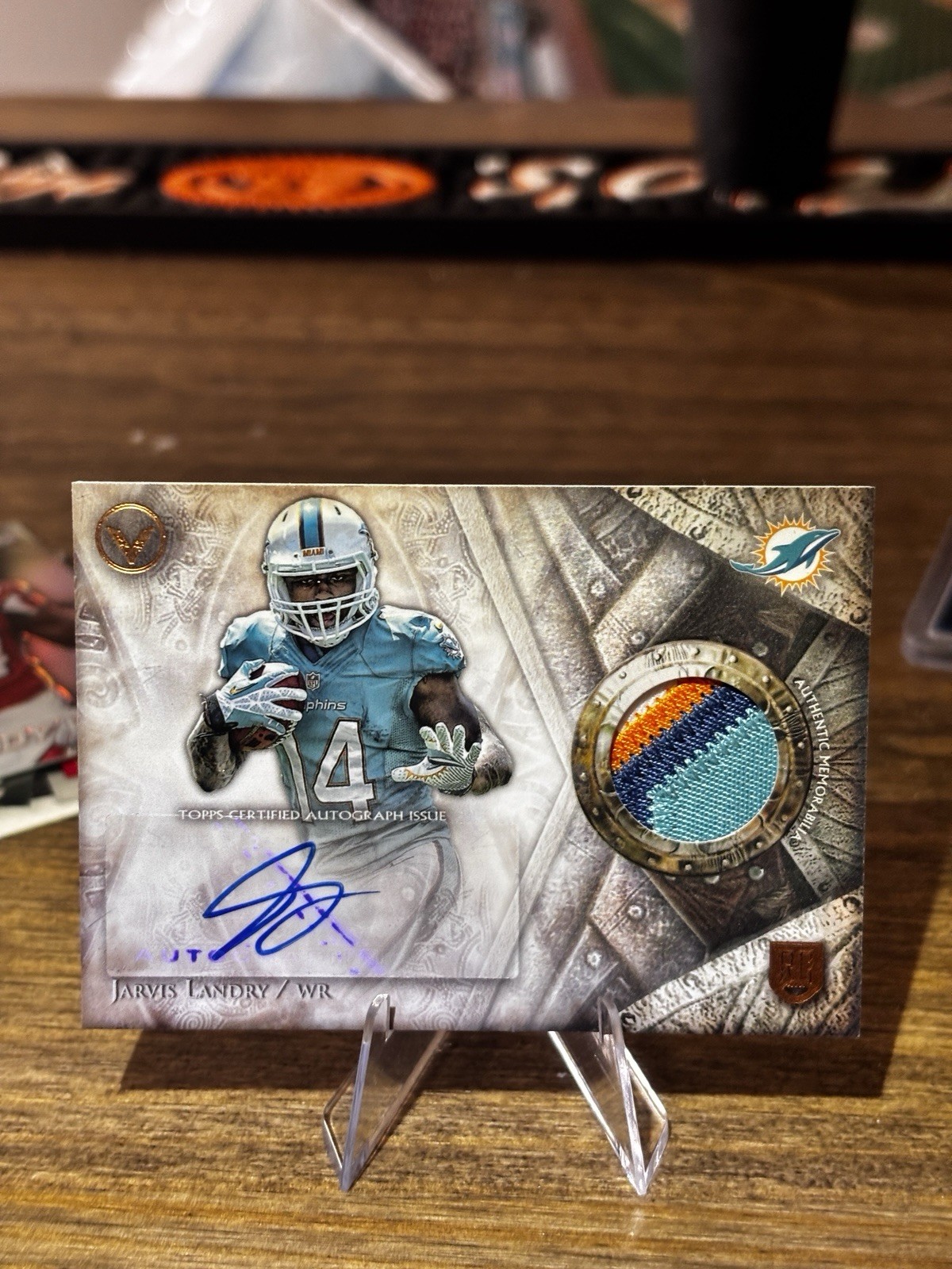 2014 Topps Valor of Honor Jarvis Landry #SOH-JL Patch Auto Shield