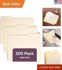 200 Expandable Manila File Folders, 1/3-Cut T...