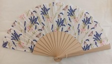 wood and fabric fan
