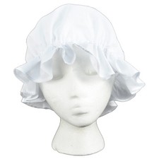 Colonial Amish Mob Cotton Hat Womens White Bonnet Poor Girl/Maid/Pilgrim Costume