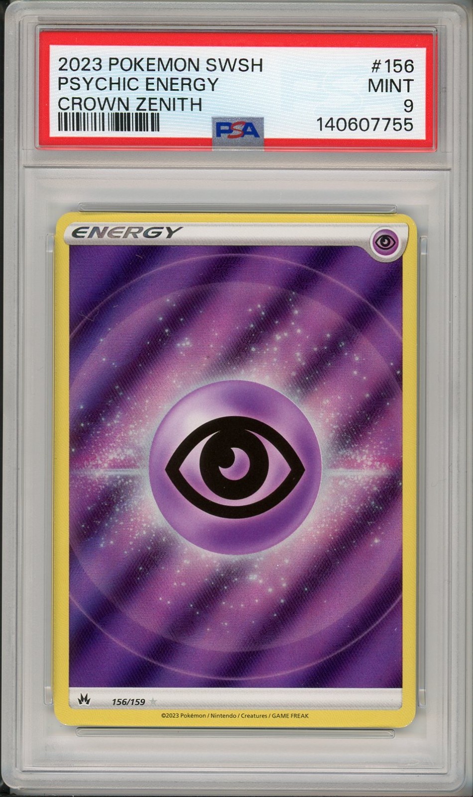 2023 Pokemon Crown Zenith Psychic Energy Holo #156 PSA 9