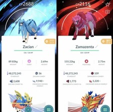 Pok mon CROWNED Shiny Zacian OR Zamazenta Special Global BG Go Fest 2025