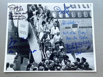 'Landshut aircraft hijacking' Mogadishu GSG9 signed photo 20x25 autograph HTF