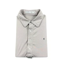 Criquet Light Gray Organic Cotton S/S Pocket Golf Polo Size Medium