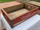 Vintage Enjoy Coca Cola Wooden Crate Red With White Lettering Wood Tray