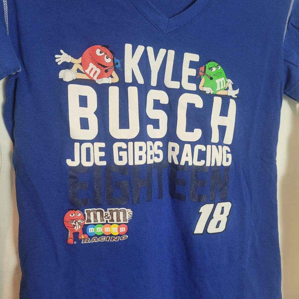 Chase Authentics NASCAR Kyle Busch Joe Gibbs Racing M&Ms Layered Hoodie Blue S View 3