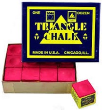 RED Pool Cue Billiards Chalk, Triangle Brand, 1 Dozen 12 cubes - Red Color