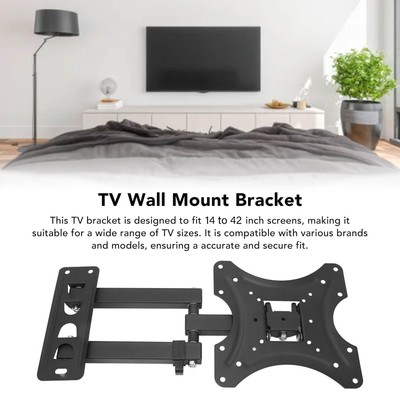 TV Mount Bracket Tilt Steel Wall Mount Foldable Heavy Load Bearing TV Fit
