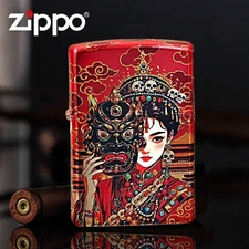Painted Silver Clad Zakiram Zippo Lighter US Shipping