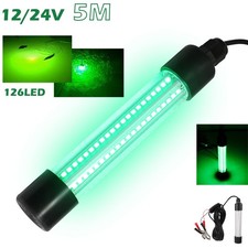 Green 126 LED Underwater Fishing Lamp, 12V/24V Deepsea Boat Fish Attract Light