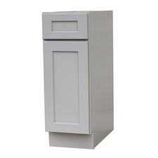 Gray Shaker base cabinet