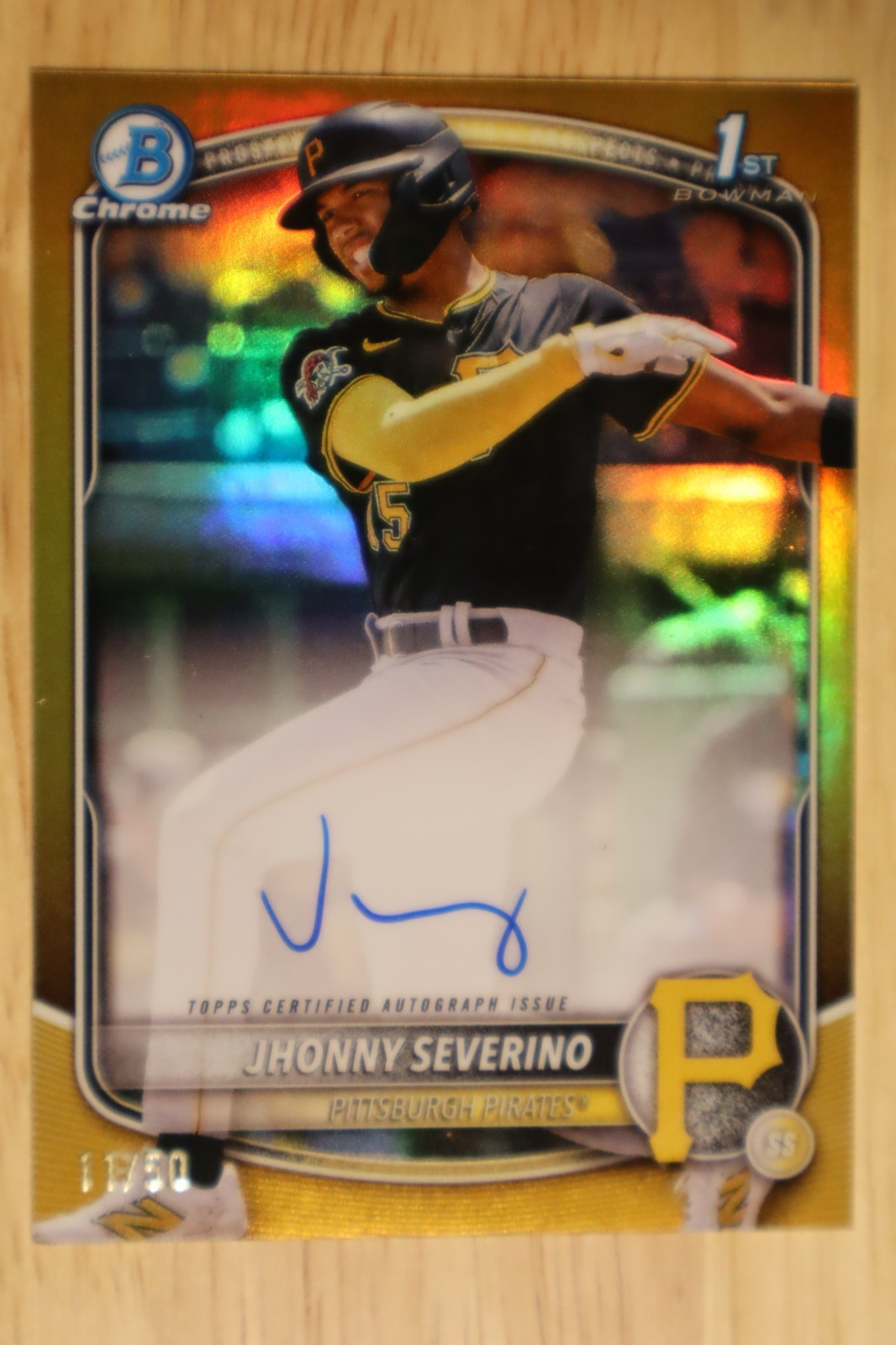 2025 Bowman Chrome #CPA-JS Jhonny Severino Prospect Autograph 1st True Gold #/50