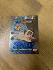1999 TY Beanie Babies BBOC S2 Birthday /Rookie Snip The Siamese Cat Blue FOIL