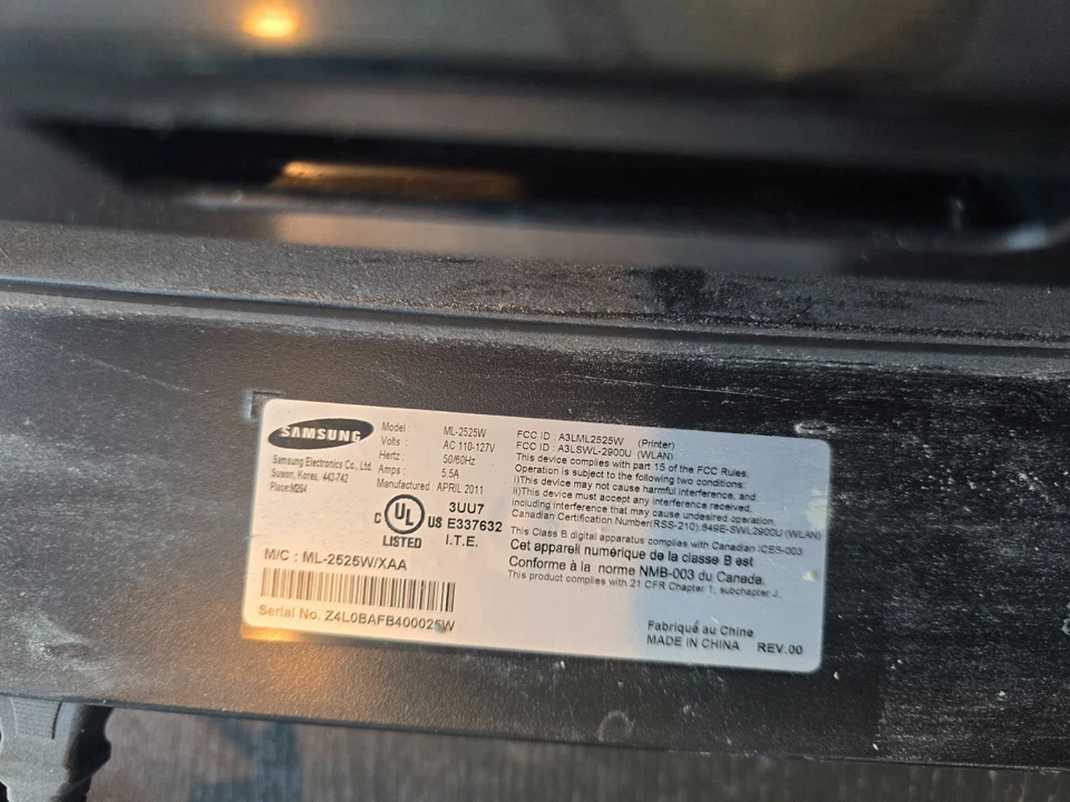 Samsung ML2525W Wireless Monochrome Laser Printer Tested/ Working - Image 2 of 4