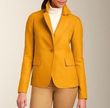 Talbots Wool Blend One Button Women s Blazer Sz 14P Jacket In Yellow Mustard