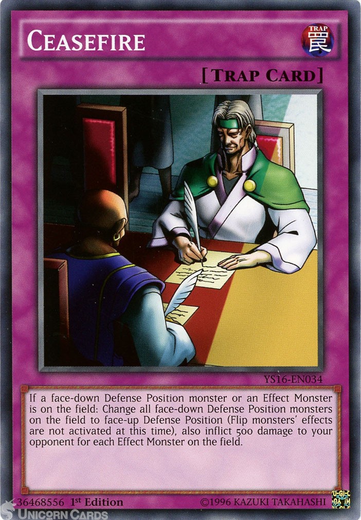 YS16-EN034 Ceasefire 1st Edition Mint YuGiOh Card