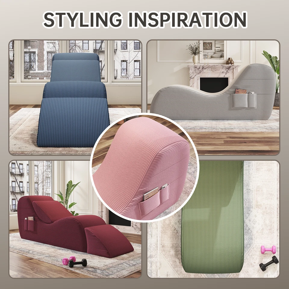 Silla de yoga chaise salón diván cama sofá curvo silla yoga reclinable sofá de yoga Foto 4 de 4