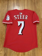 Spencer Steer signed auto autographed Cincinnati Reds Jersey Medium MLB HOME