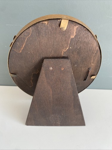 Antique Art Deco “ Arco” Metal Oval Picture Frame - Wood Back + Stand - Picture 9 of 12
