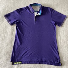 Robert Graham Shirt Mens Medium Golf Polo Violet Purple Classic Fit