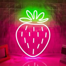 Strawberry Neon Sign, Strawberry Lamp Neon Signs for Wall Pink-Strawberry