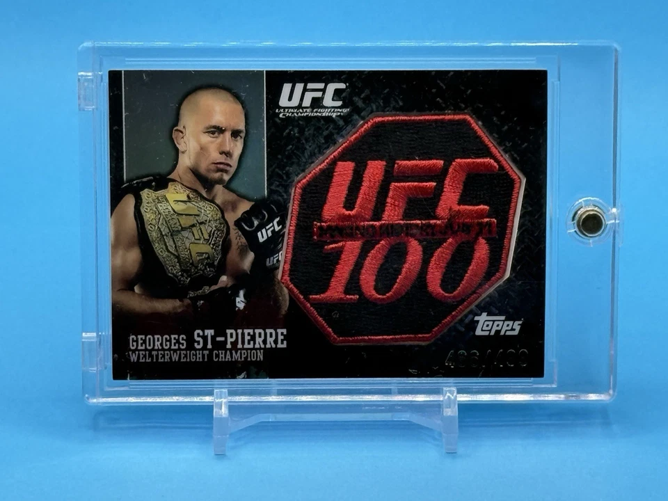 (3) 2009 Topps UFC 100 Patch Cards - CHUCK LIDDELL, GEORGES ST-PIERRE, LESNAR - Image 3 of 4